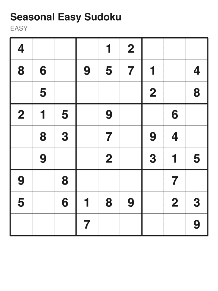 Easy sudoku puzzle, 40 clues