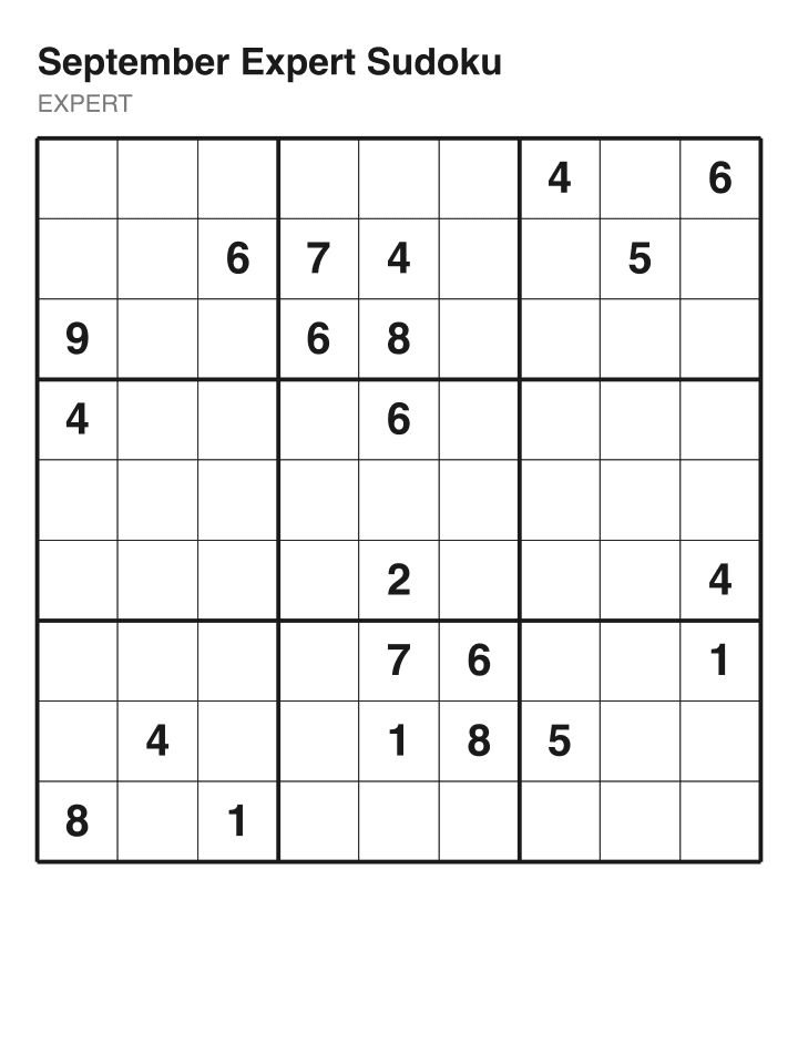 Expert sudoku puzzle, 22 clues