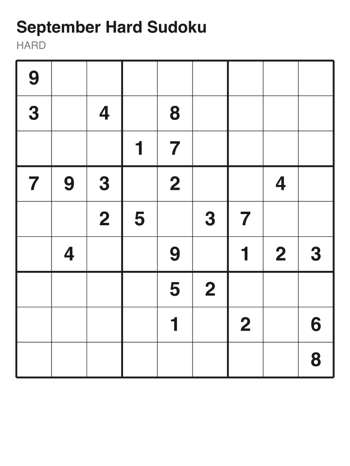 Hard sudoku puzzle, 26 clues