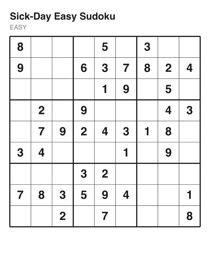 Easy sudoku puzzle, 40 clues