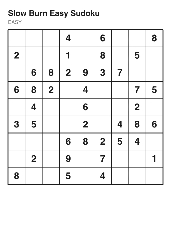 Easy sudoku puzzle, 40 clues