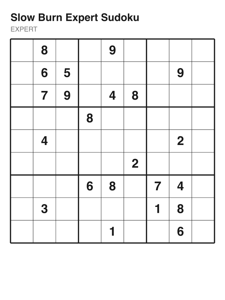 Expert sudoku puzzle, 22 clues