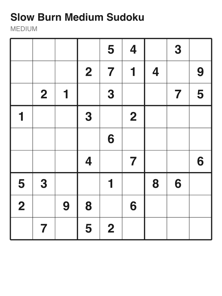 Medium sudoku puzzle, 32 clues