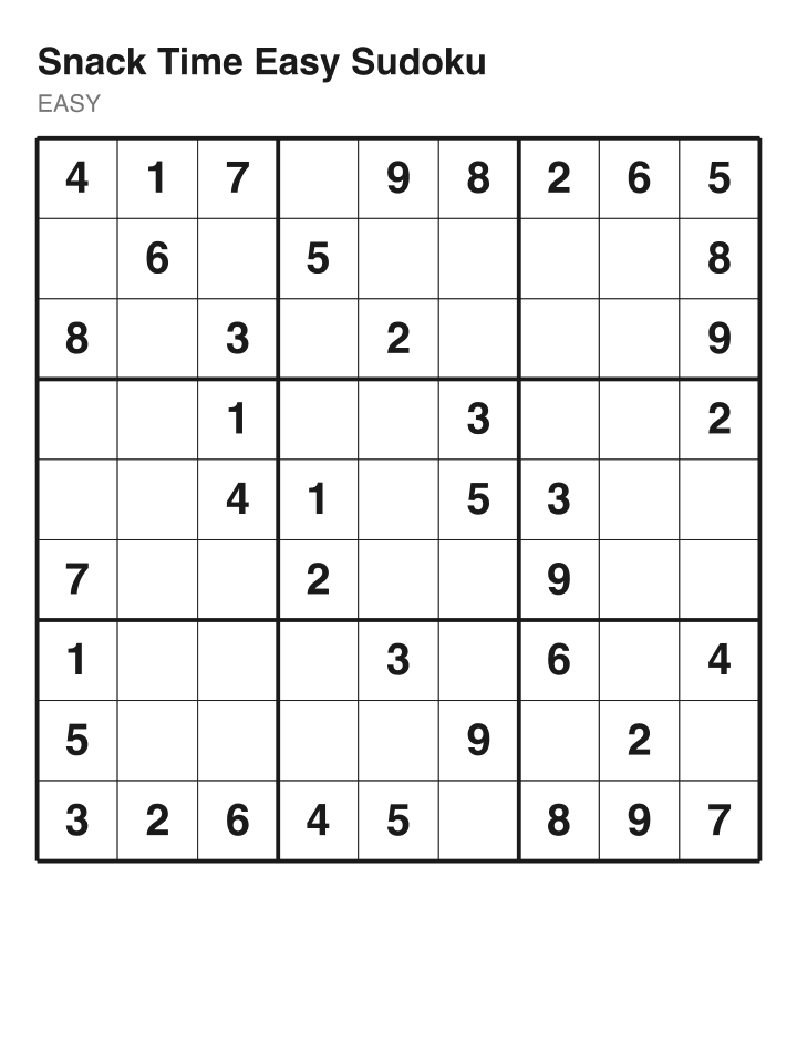 Easy sudoku puzzle, 40 clues
