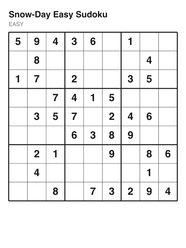 Easy sudoku puzzle, 40 clues