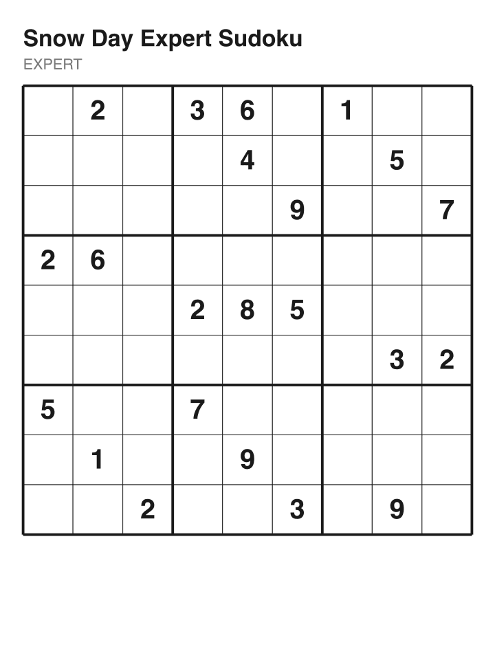 Expert sudoku puzzle, 22 clues