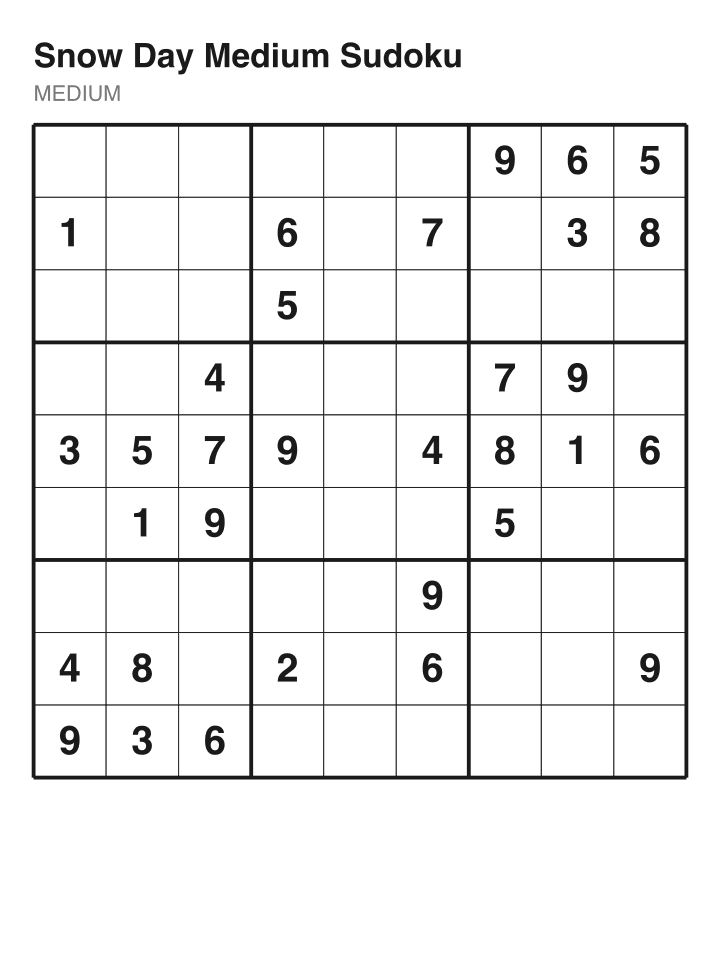 Medium sudoku puzzle, 32 clues