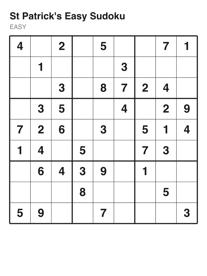 Easy sudoku puzzle, 40 clues