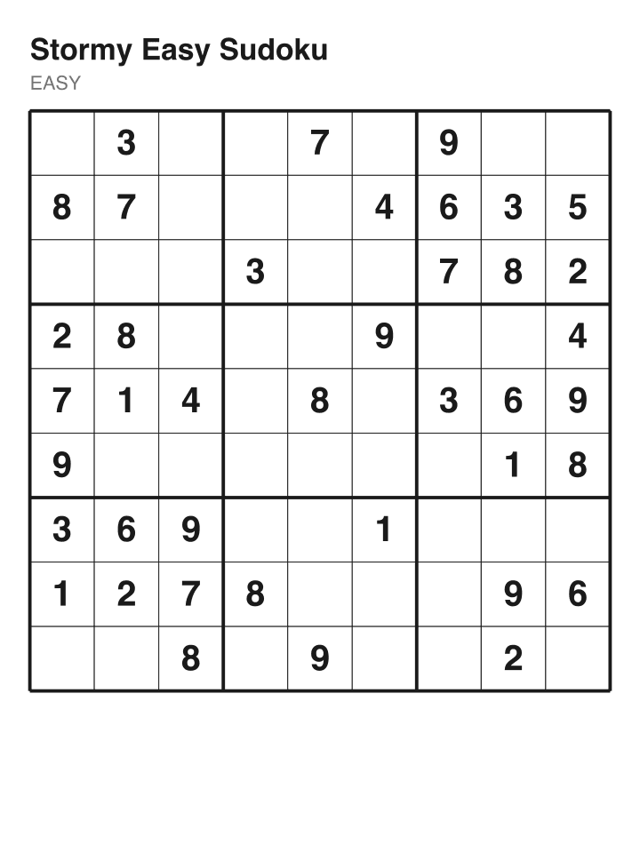 Easy sudoku puzzle, 40 clues