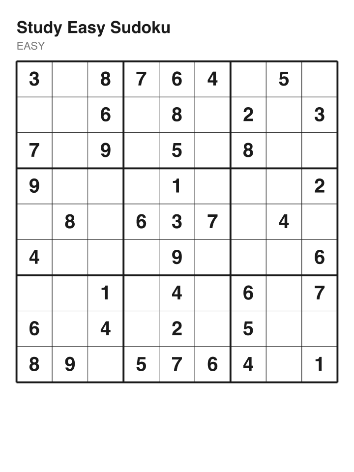 Easy sudoku puzzle, 40 clues