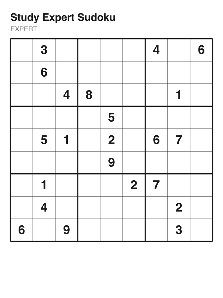 Expert sudoku puzzle, 22 clues