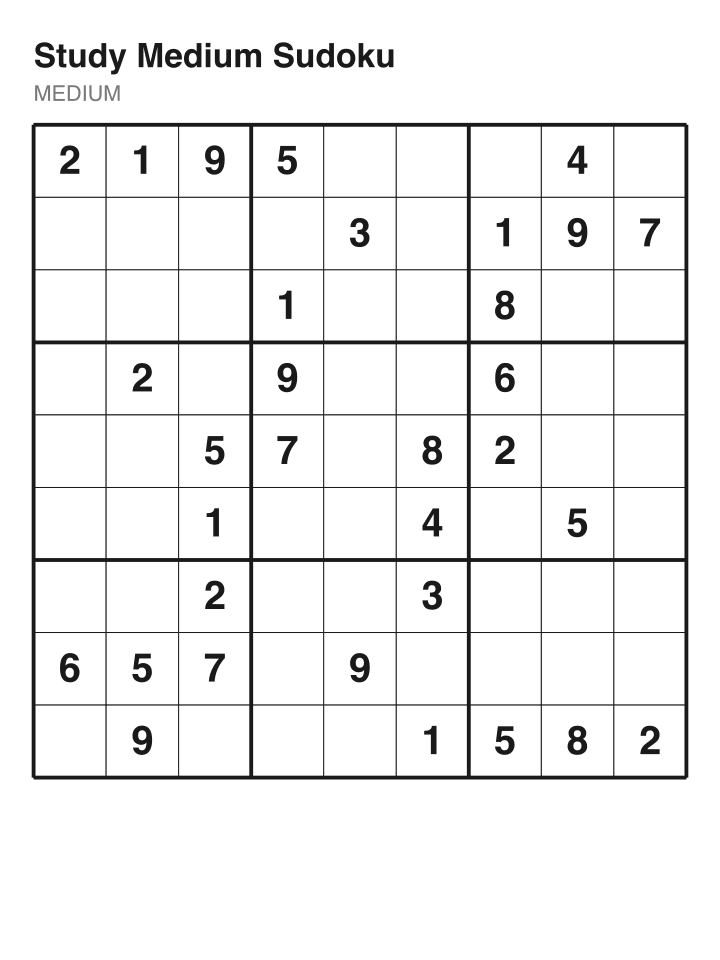 Medium sudoku puzzle, 32 clues
