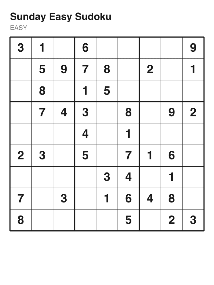Easy sudoku puzzle, 40 clues