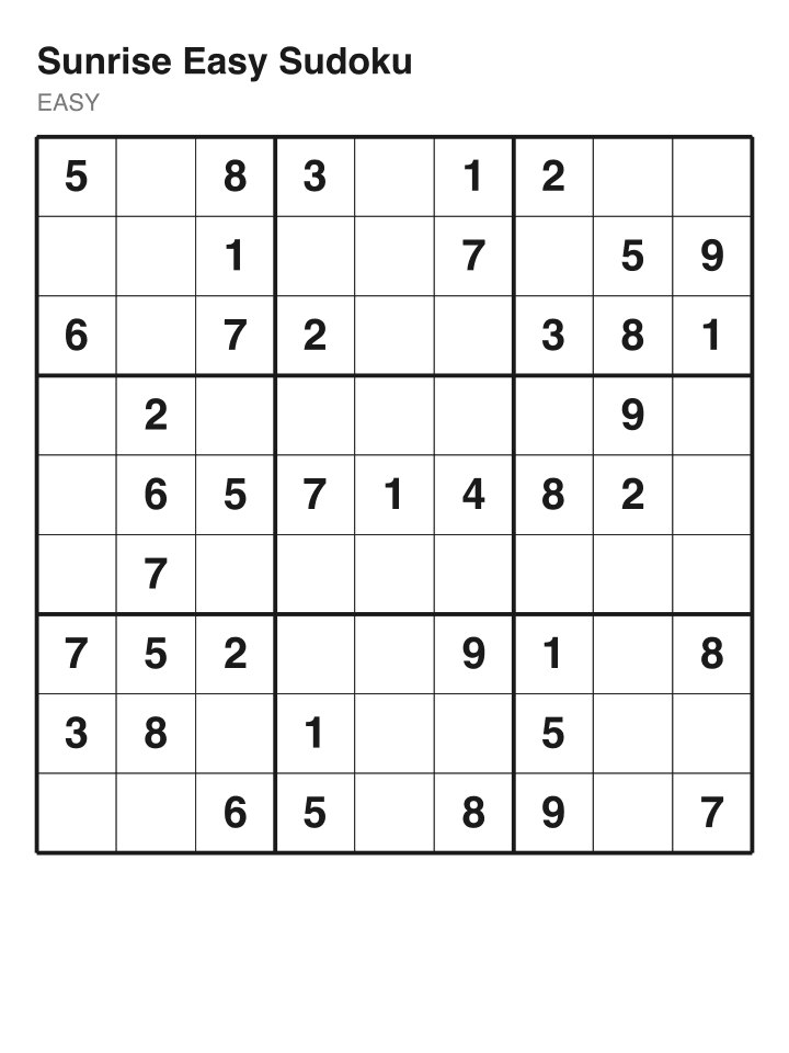 Easy sudoku puzzle, 40 clues