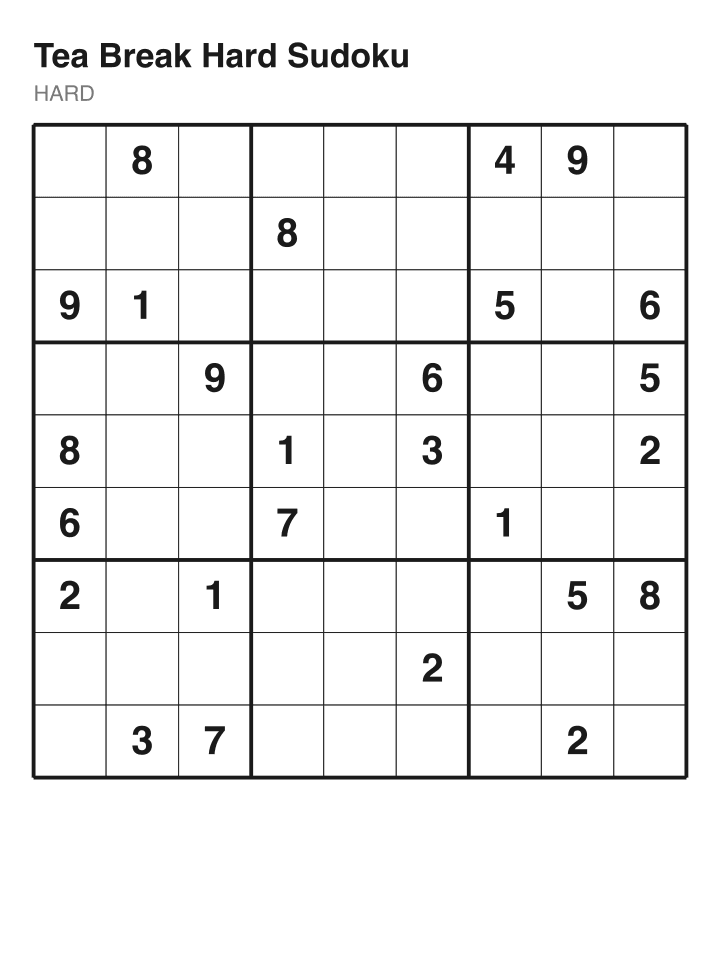Hard sudoku puzzle, 26 clues