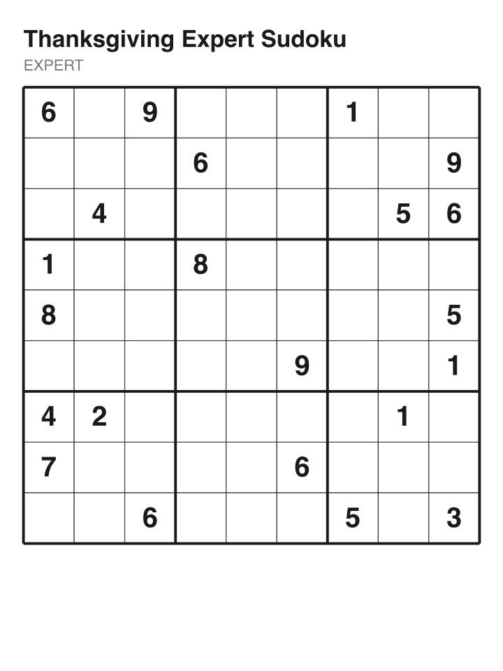 Expert sudoku puzzle, 22 clues