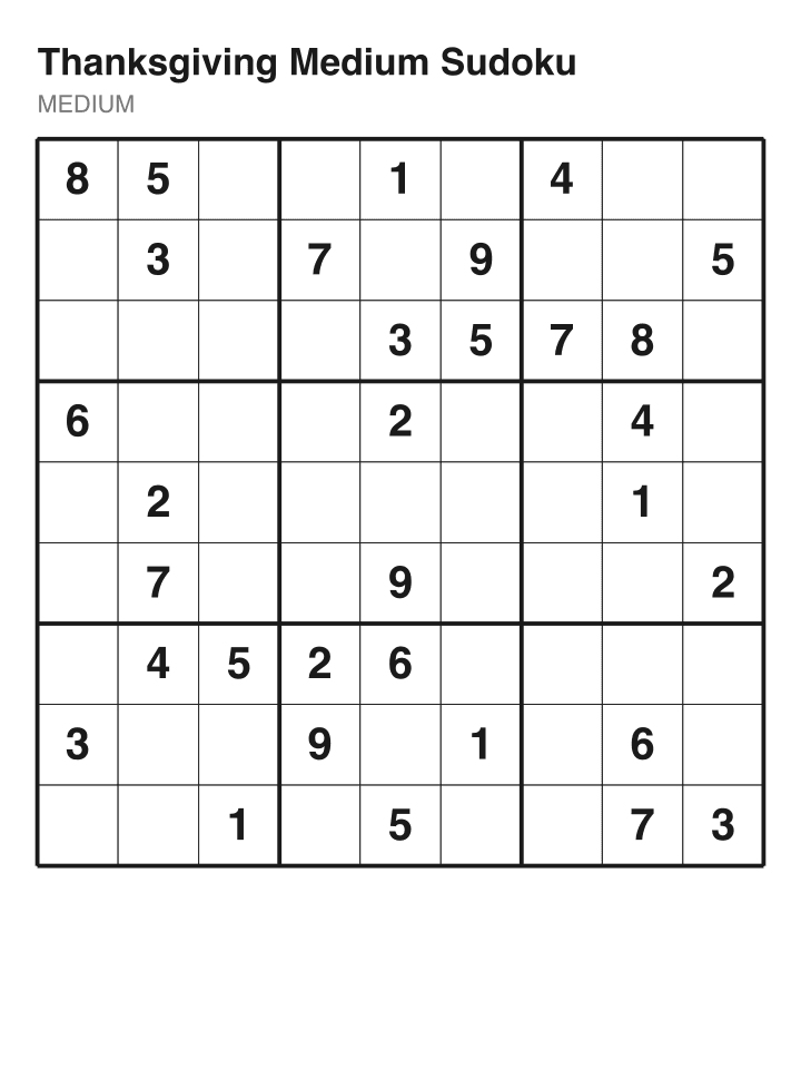 Medium sudoku puzzle, 32 clues