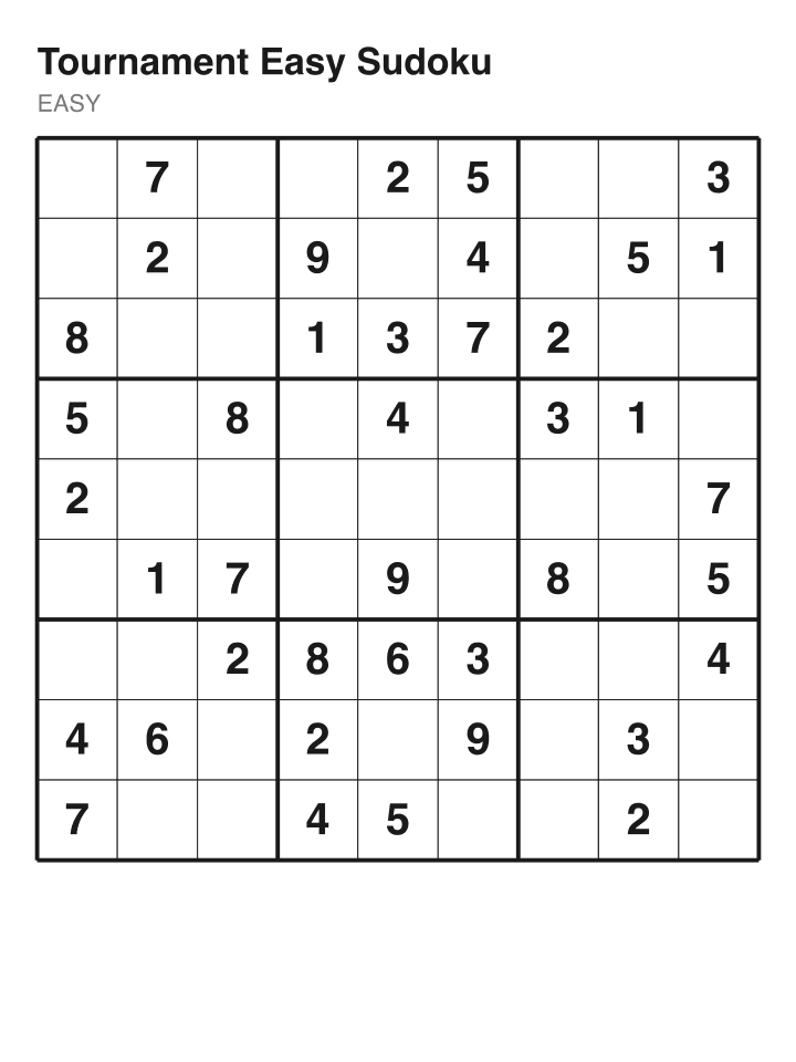 Easy sudoku puzzle, 40 clues