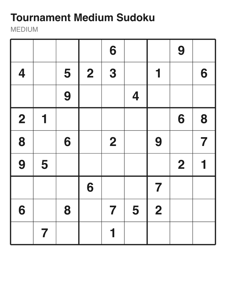 Medium sudoku puzzle, 32 clues