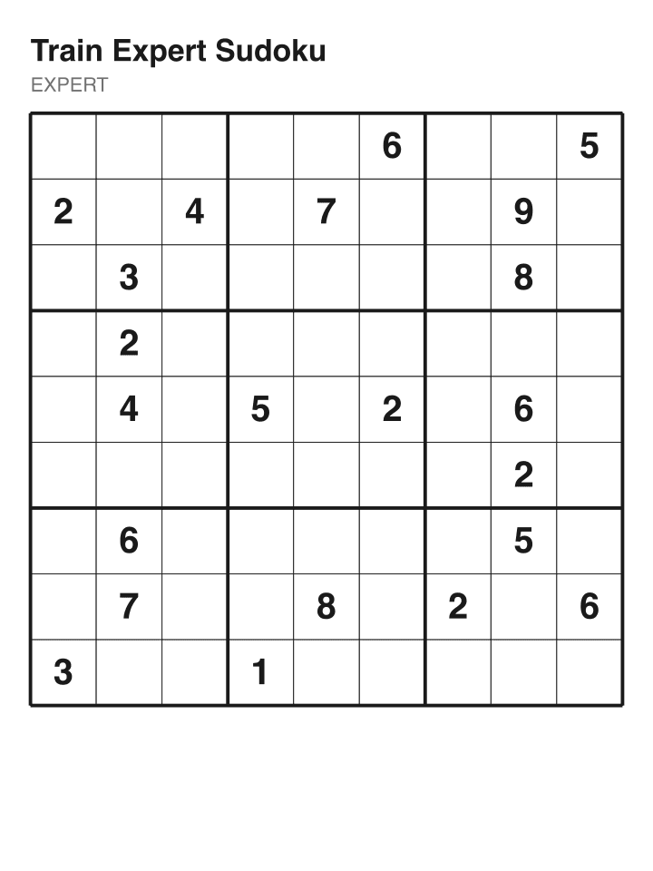 Expert sudoku puzzle, 22 clues