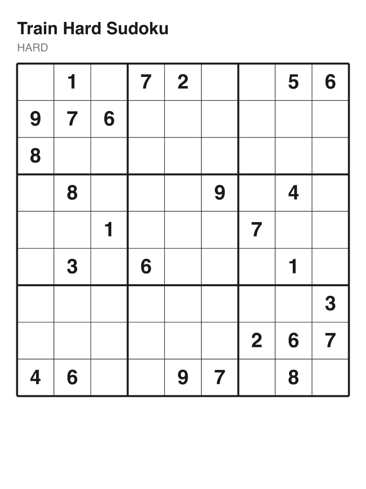 Hard sudoku puzzle, 26 clues
