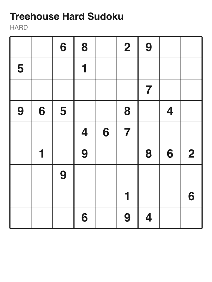 Hard sudoku puzzle, 26 clues