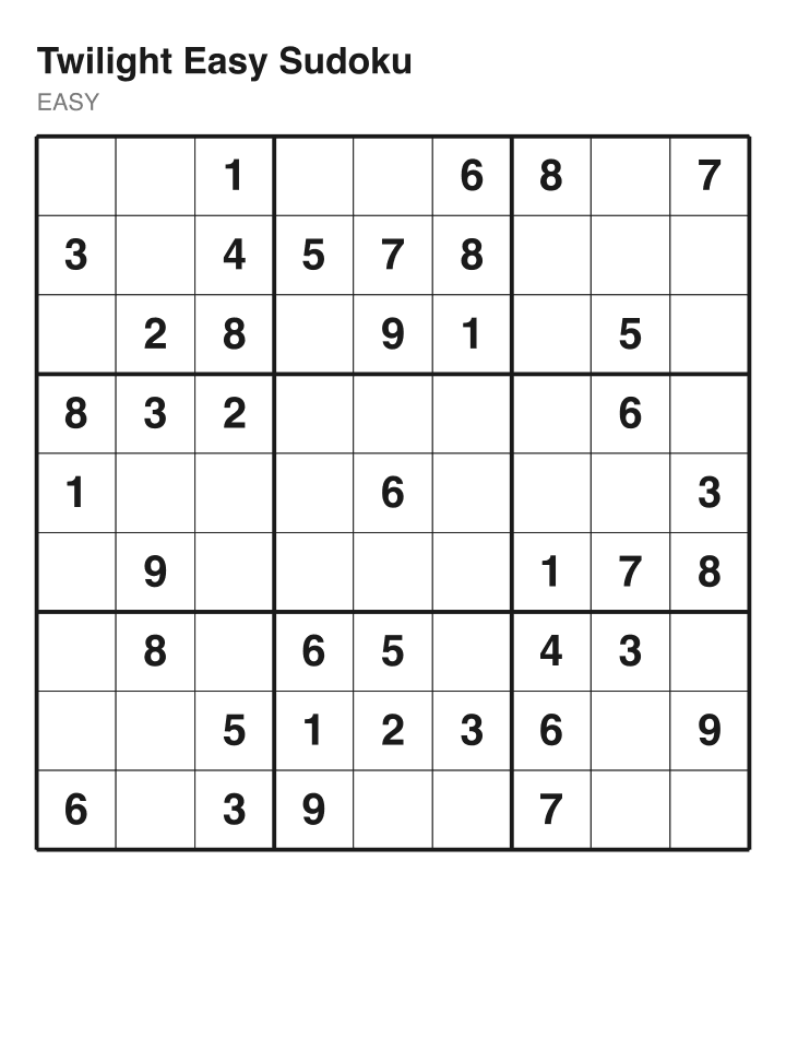 Easy sudoku puzzle, 40 clues