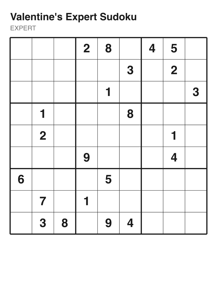 Expert sudoku puzzle, 22 clues