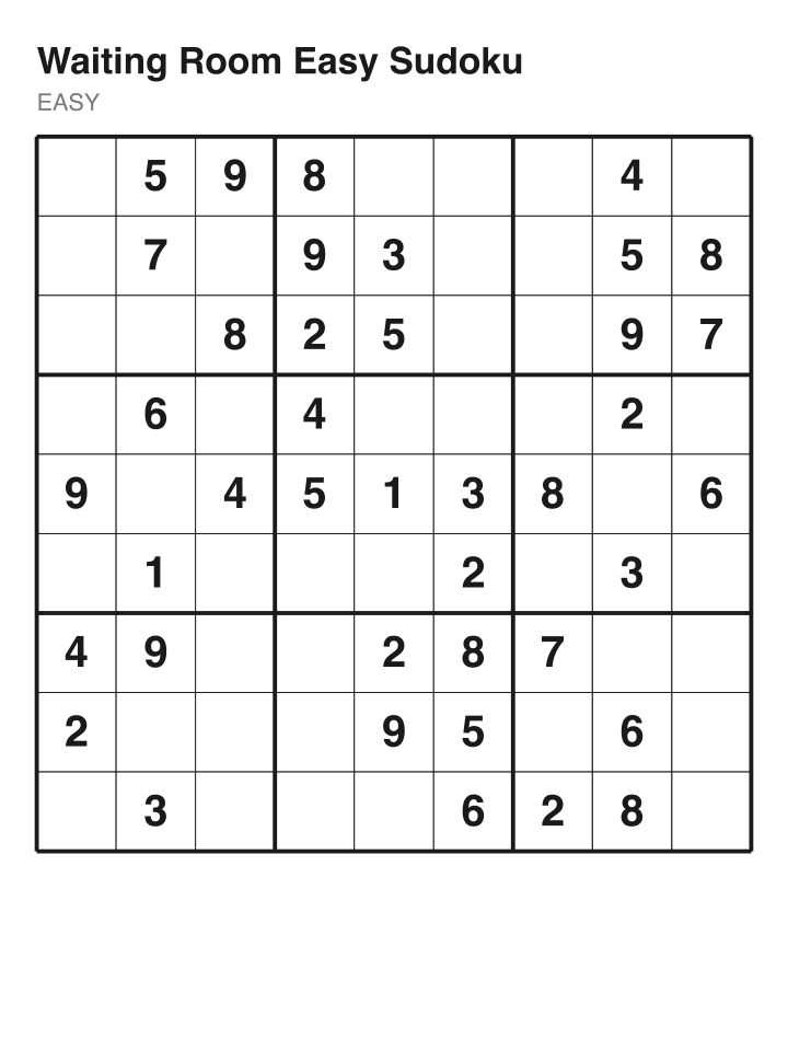 Easy sudoku puzzle, 40 clues