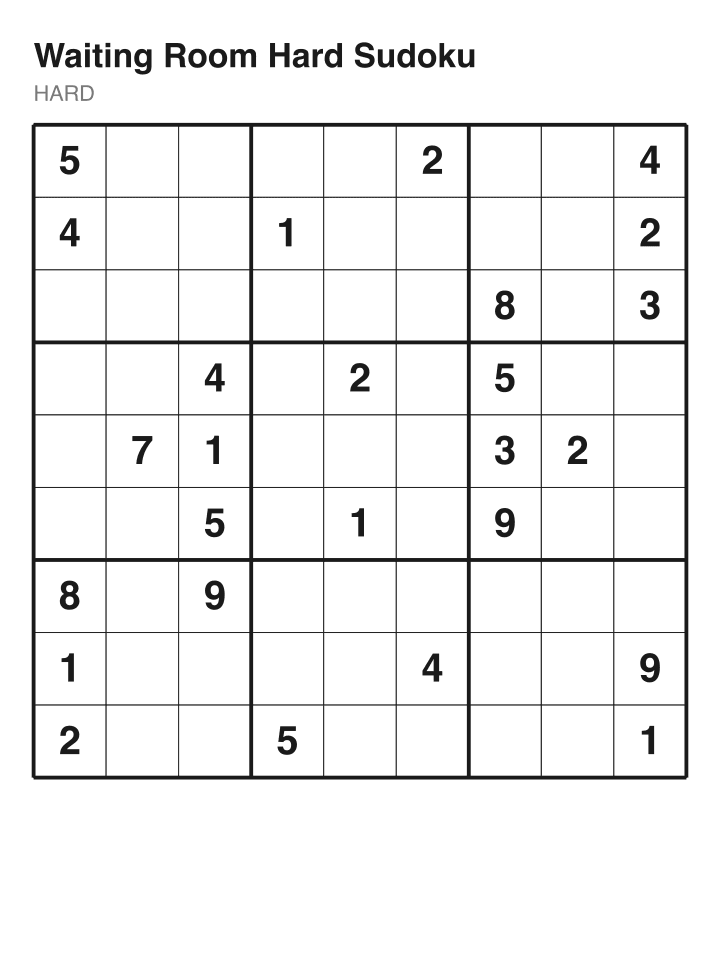 Hard sudoku puzzle, 26 clues