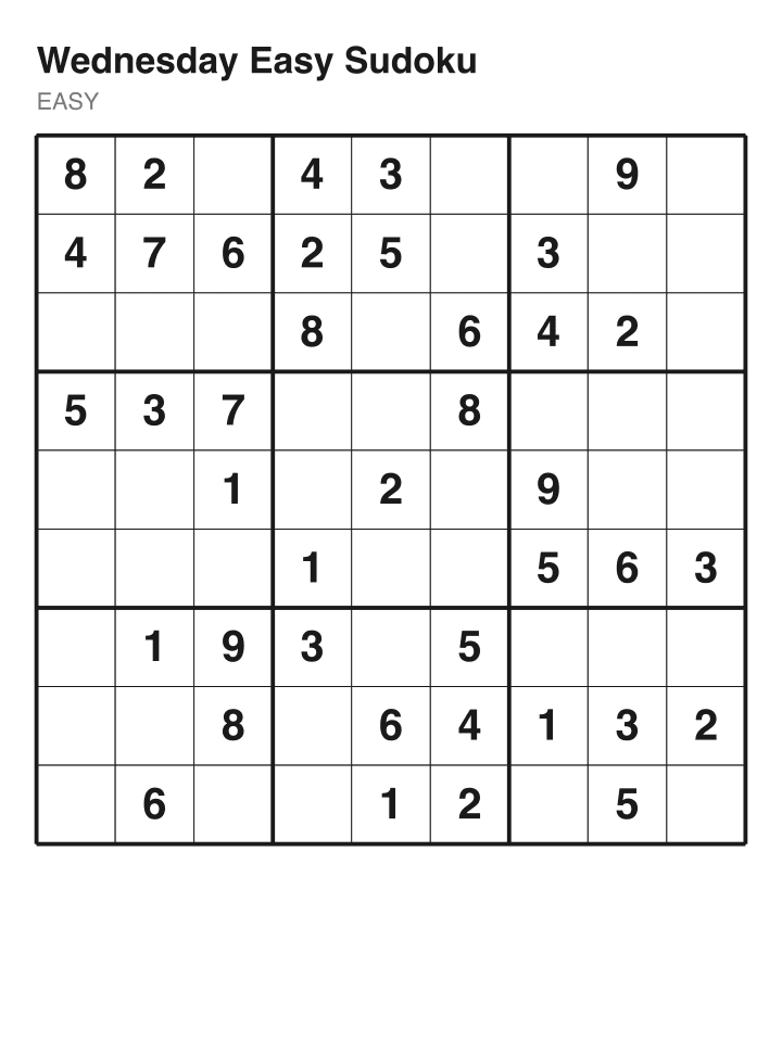 Easy sudoku puzzle, 40 clues