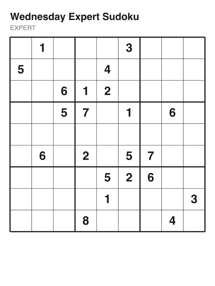 Expert sudoku puzzle, 22 clues