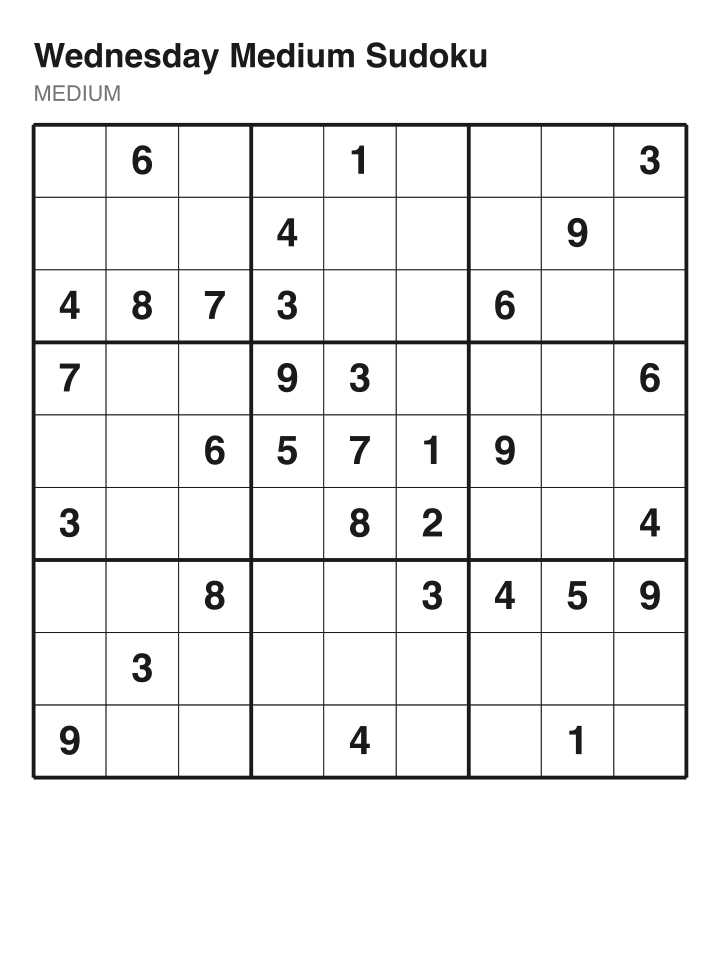 Medium sudoku puzzle, 32 clues