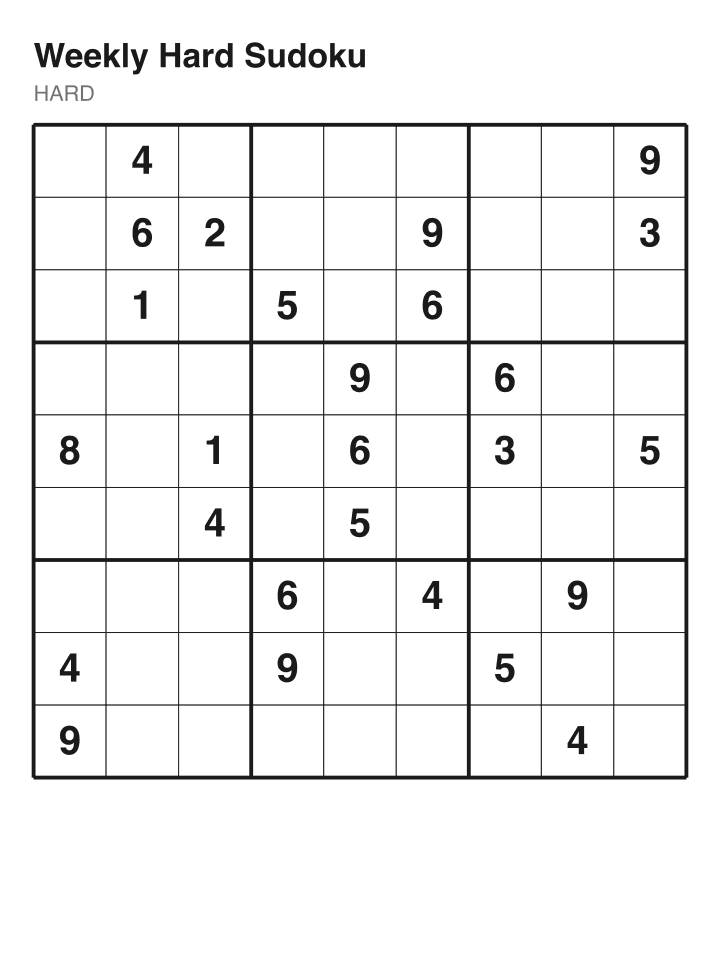 Hard sudoku puzzle, 26 clues