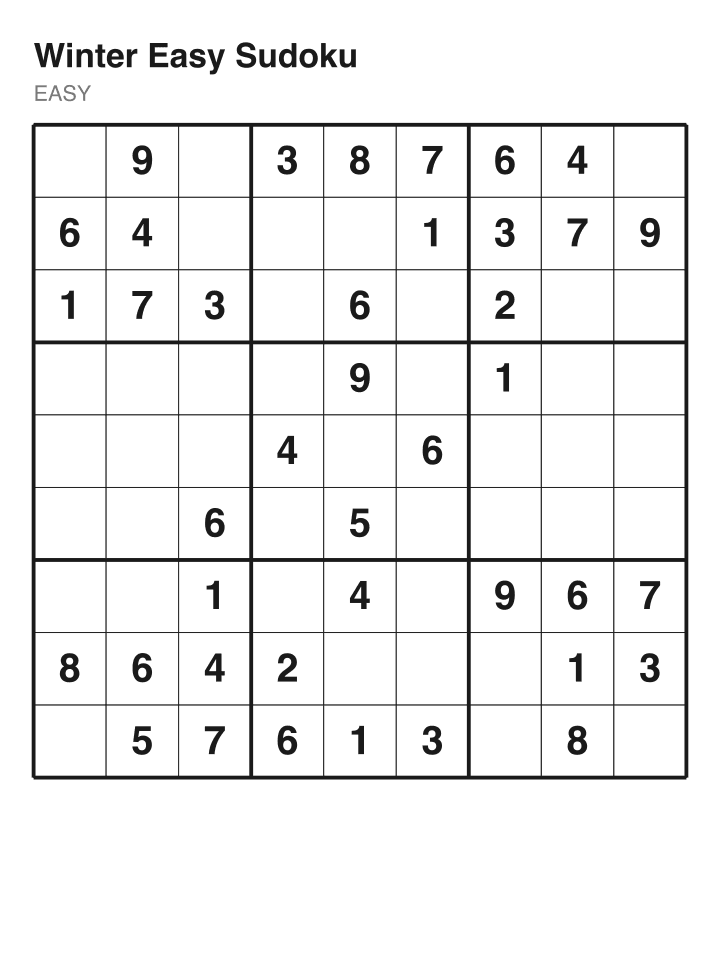 Easy sudoku puzzle, 40 clues