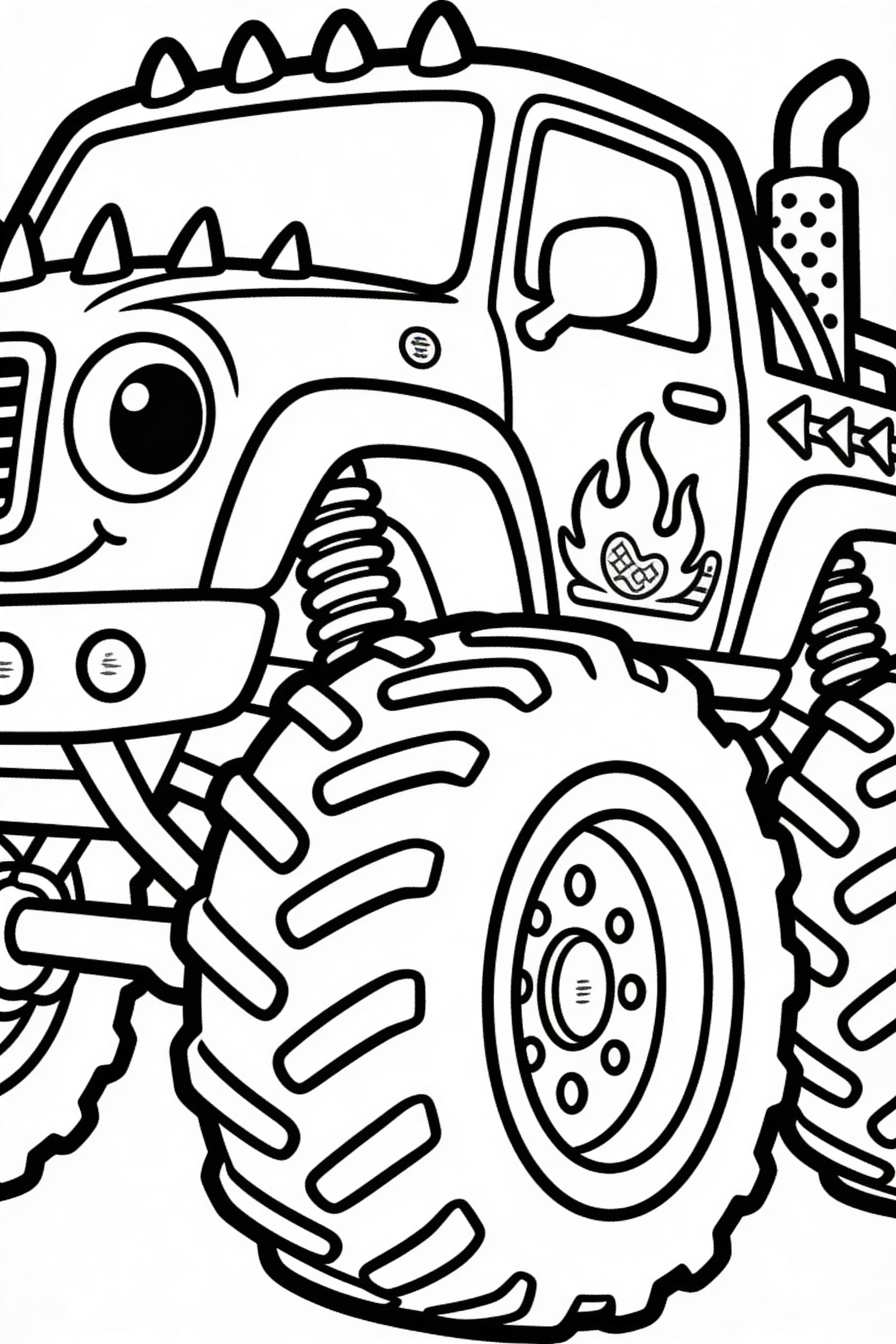 Cool Monster Truck Coloring Page - Free Printable