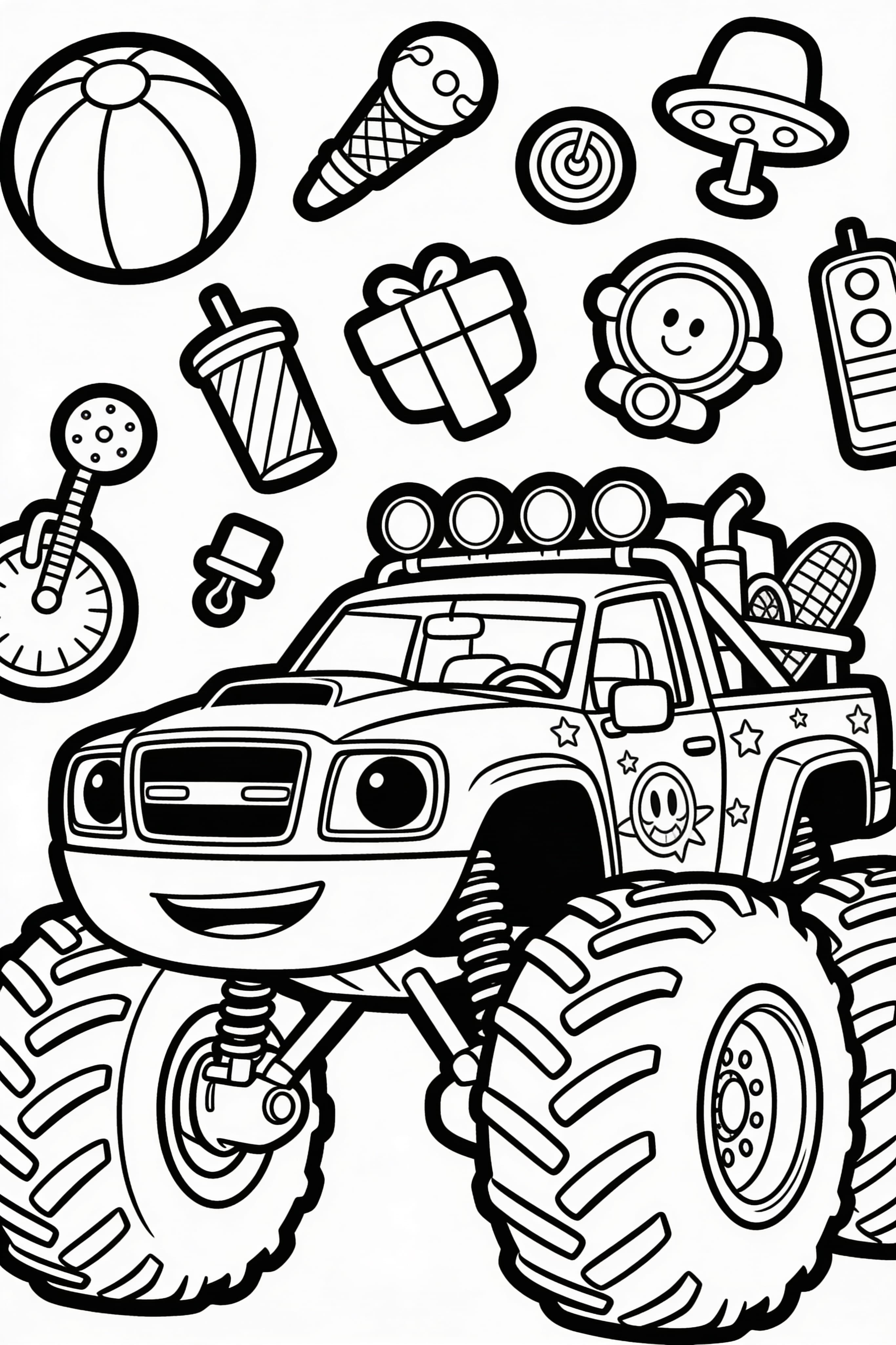 Monster Truck Coloring Page for Kids - Free Printable