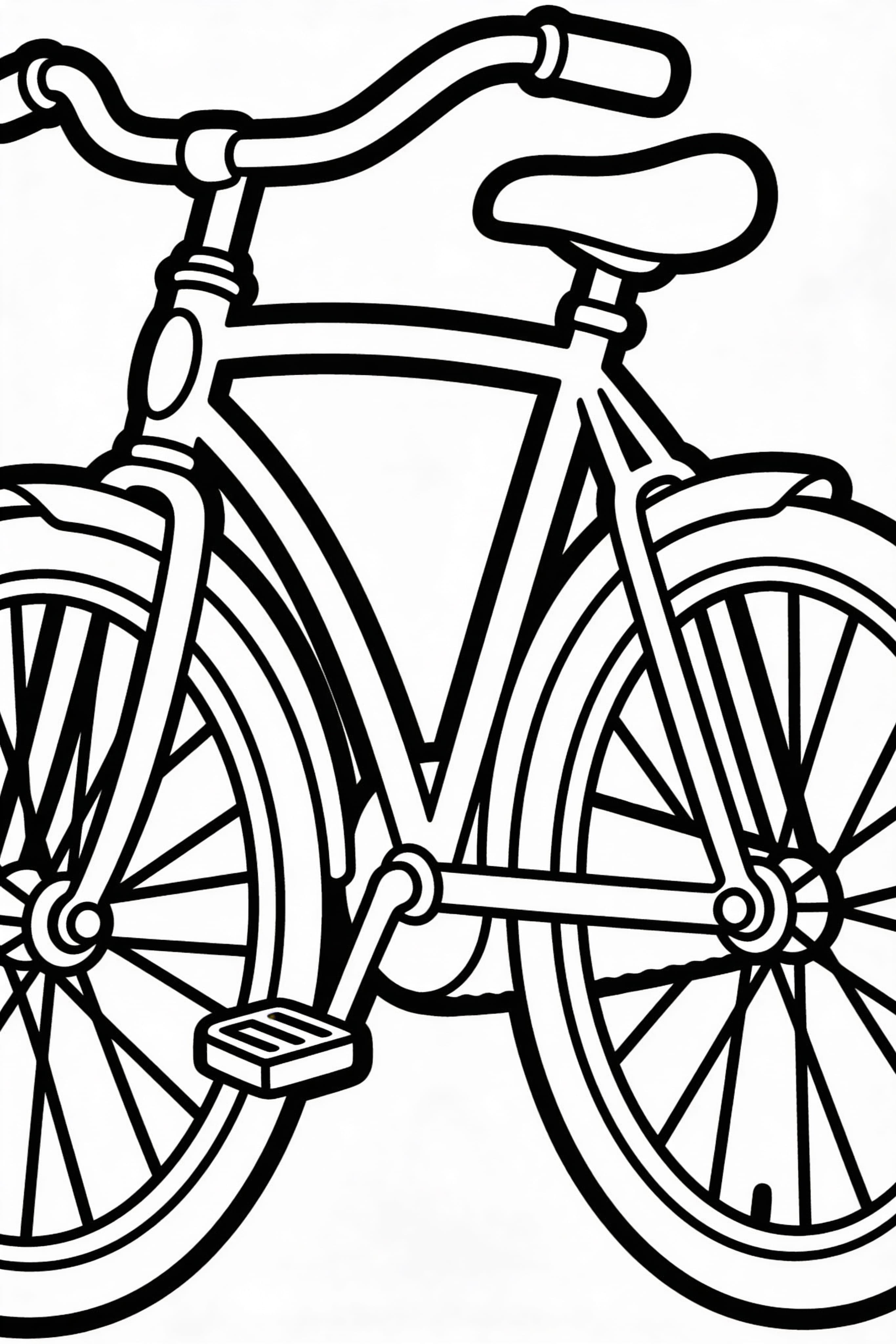 Cool vintage racer bicycle simple (for kids) style coloring page